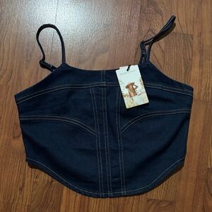 Sincerely Jules Dark Blue Denim Camisole Top | Size Medium